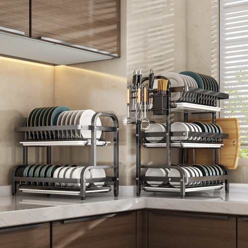 3-Tier Dish Drying Rack Compact Kitchen Dish Rack