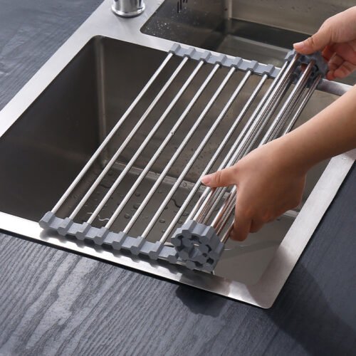 Kitchen Accessories Roll up Sink Dish Draining Rack